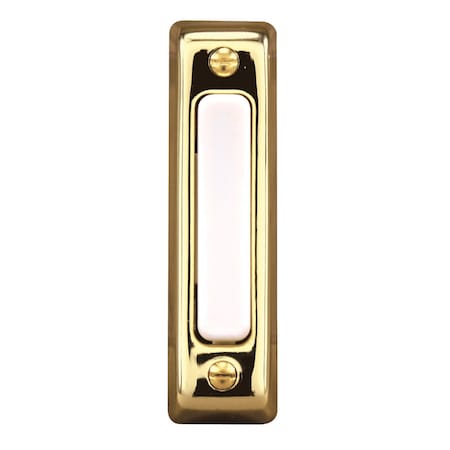Heath-Zenith Heath Zenith Polished Brass Plastic Wired Pushbutton Doorbell SL-711-02